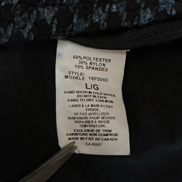 Michael Tyler Patchwork Houndstooth Button Scrunch Knit Jacket Blue Black Size L - Picture 8 of 9